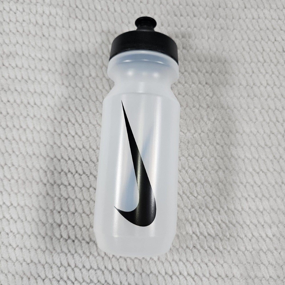 NEW Nike 2.0 Clear Black Swoosh Big Mouth Sport Squeeze Water Bottle 22 oz - Picture 1 of 4